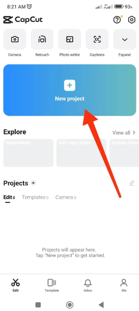 capcut apk interface